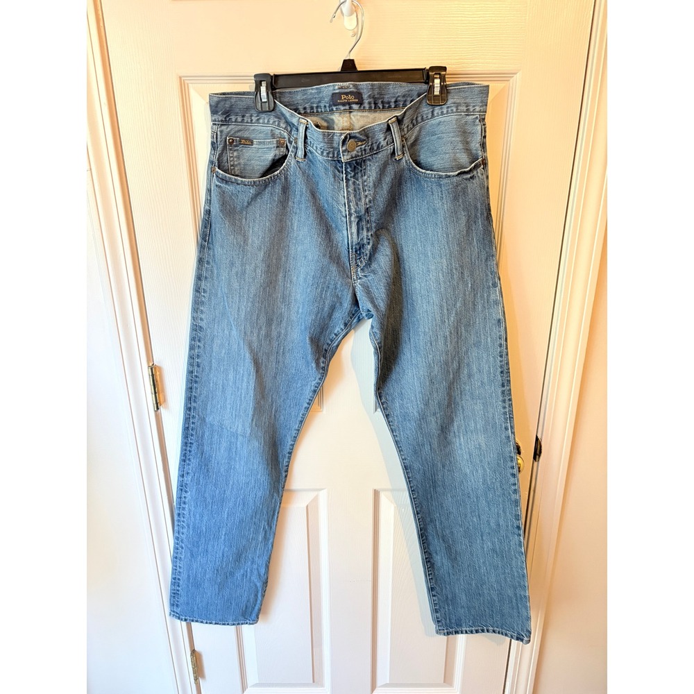 Polo Ralph Lauren Hampton Relaxed Straight Jeans Blue Denim Mens 36x34